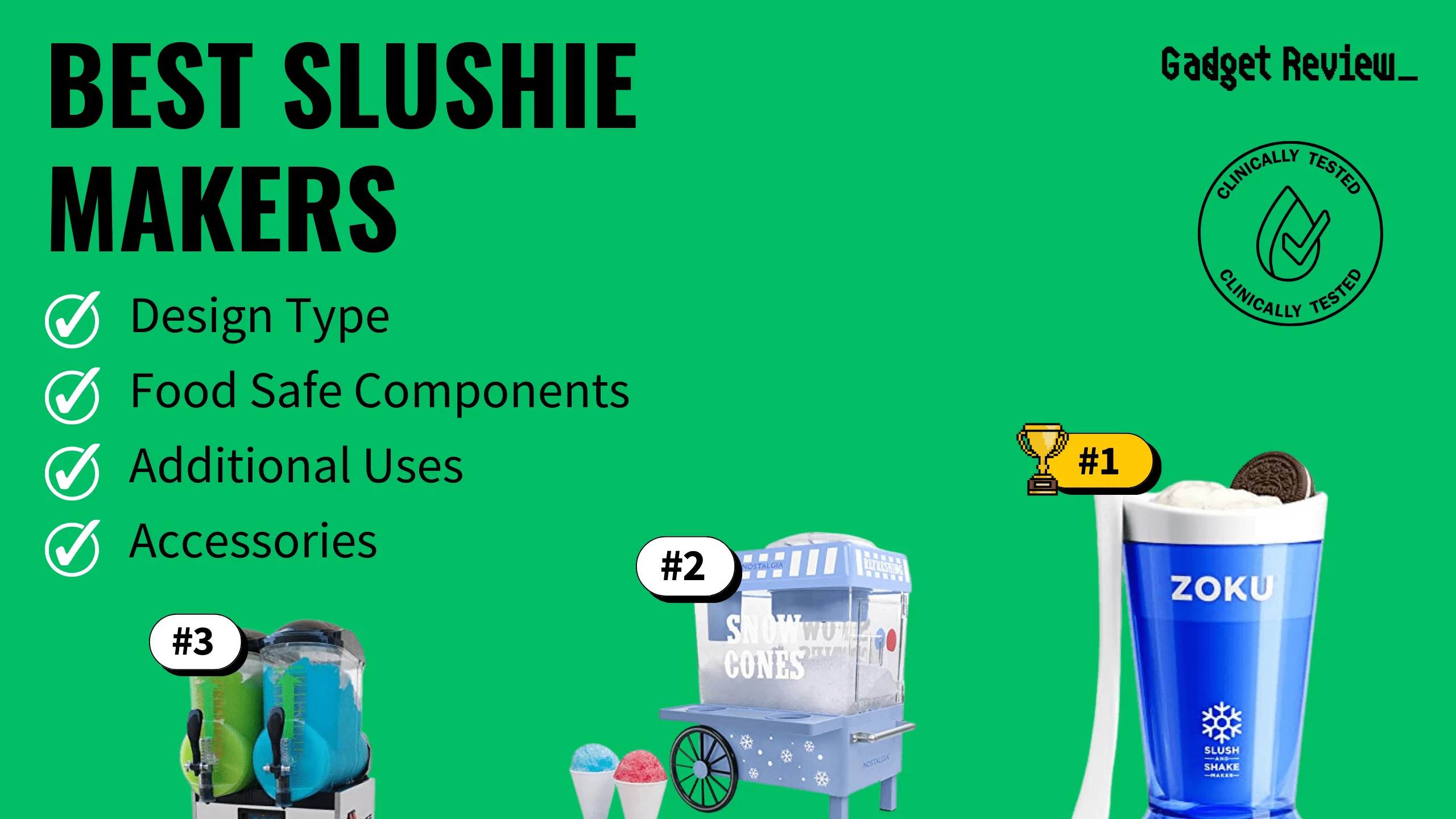 best slushie makers featured image that shows the top three best kitchen product models