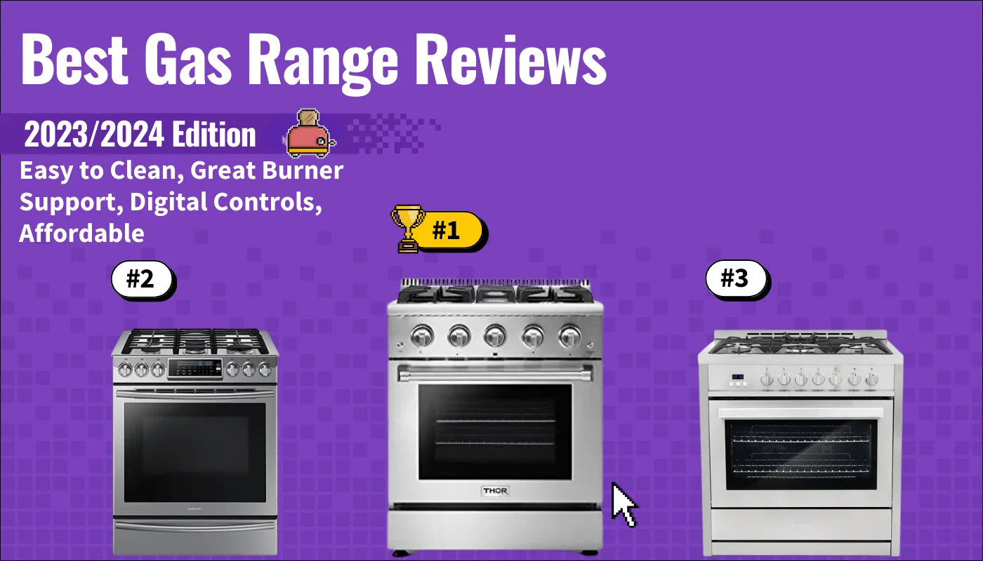 best gas range reviews featured image that shows the top three best kitchen appliance models