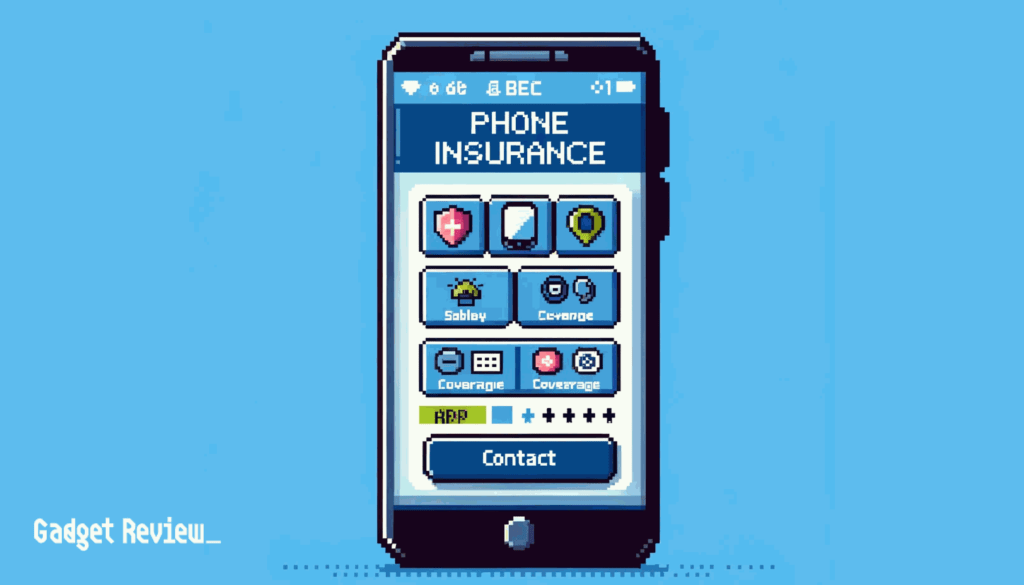 Insurance company mobile app home screen.