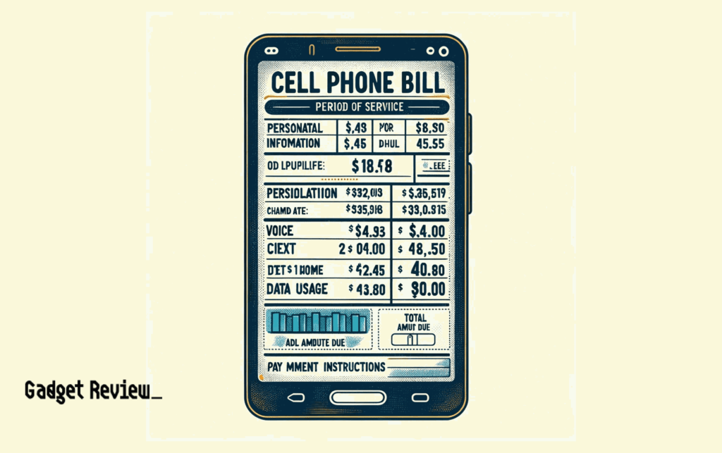 cell phone bill on a cell phone