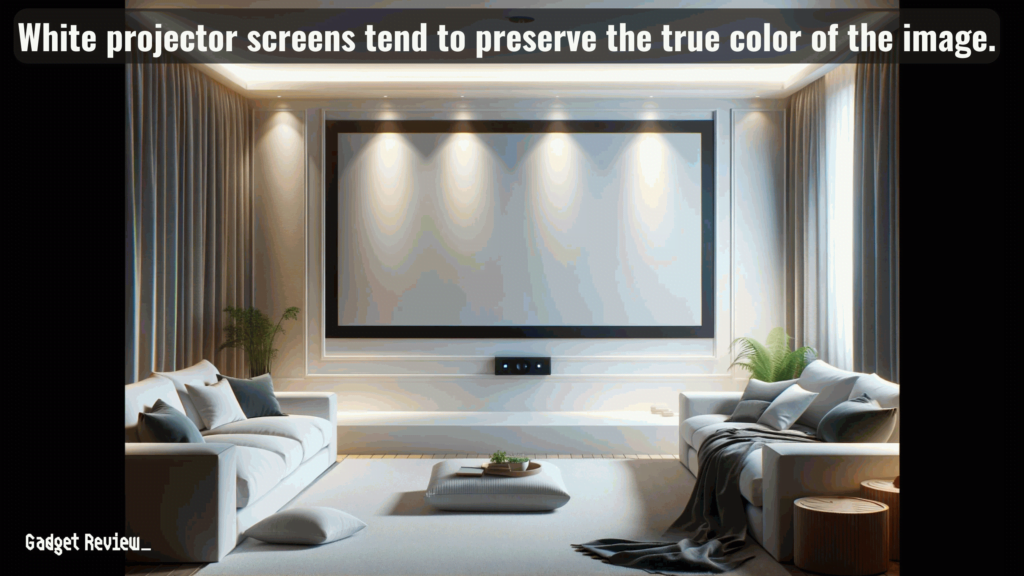 White projector screens preserve the true color of the image.