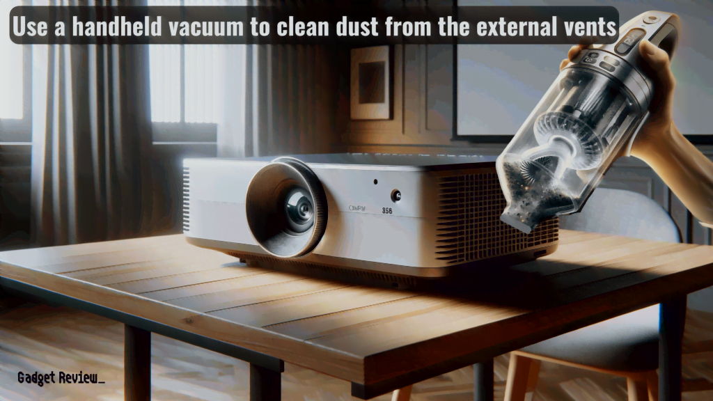 Use a handheld vacuum to clean dust from the external vents