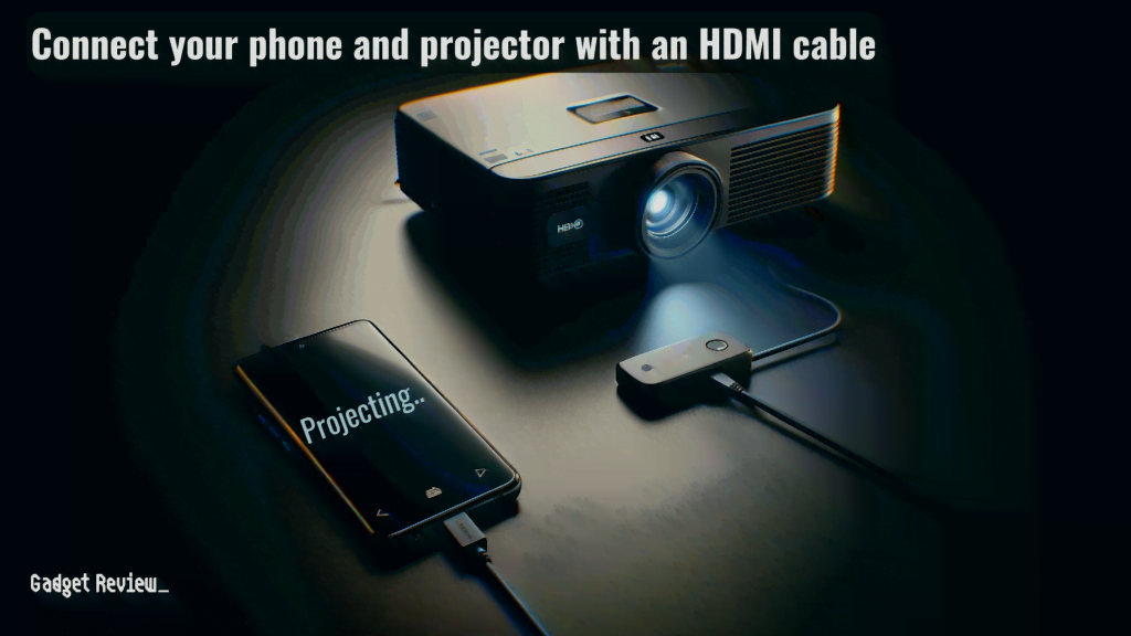 Connect your phone and projector with an HDMI cable