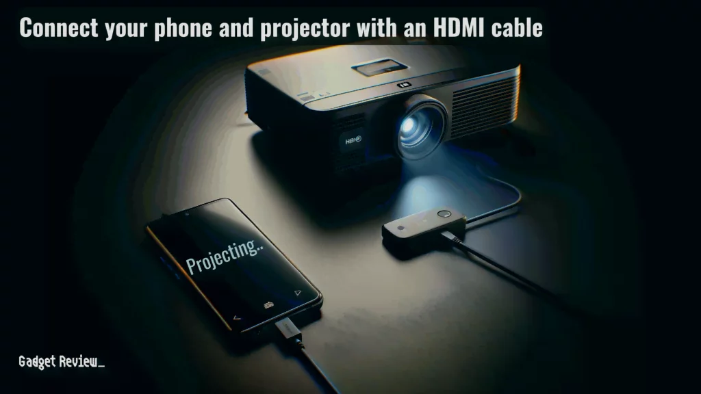 Connect your phone and projector with an HDMI cable
