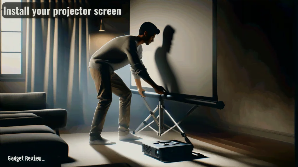 Install the projector screen