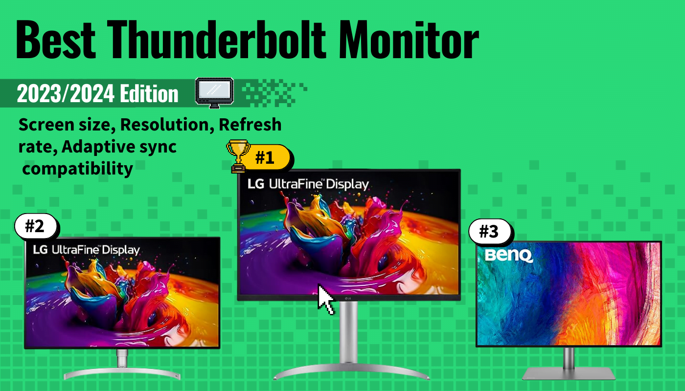 best thunderbolt monitor featured image that shows the top three best computer monitor models