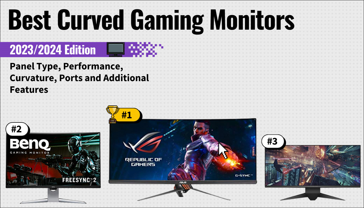 best curved gaming monitors featured image that shows the top three best gaming monitor models
