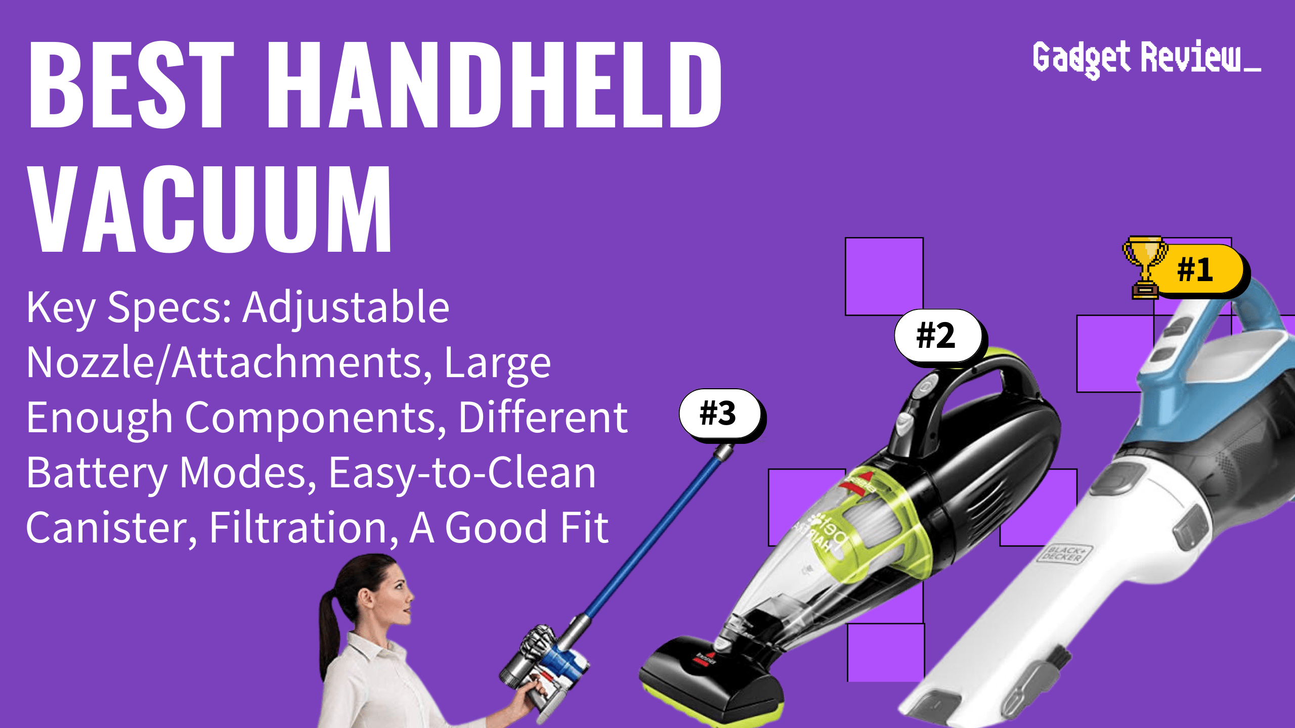 best handheld vacuum featured image that shows the top three best vacuum cleaner models