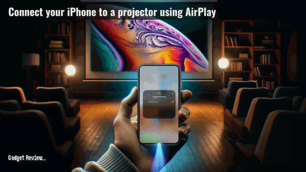 Connect your iPhone to a projector using AirPlay.