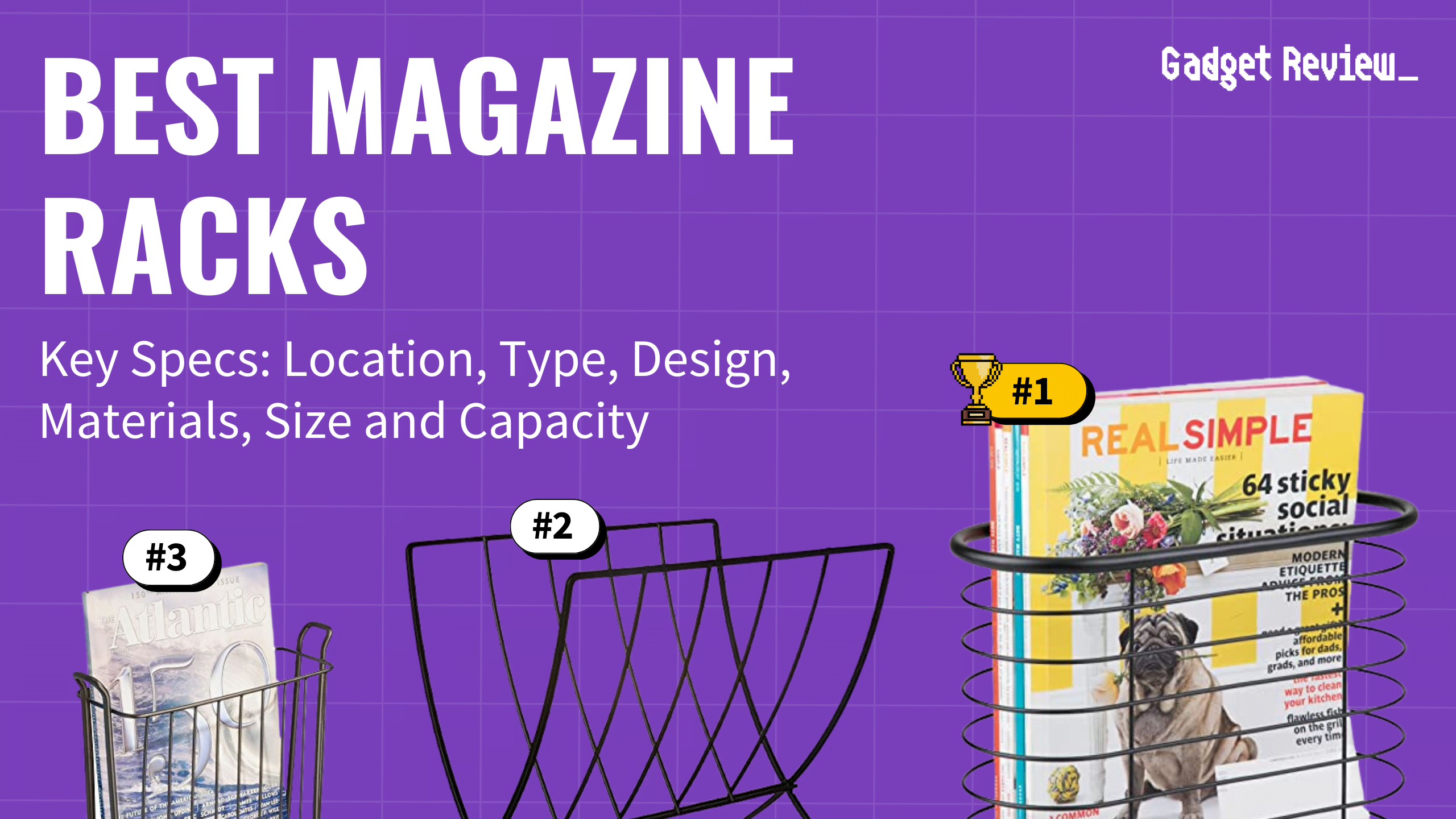 best magazine racks featured image that shows the top three best office product models