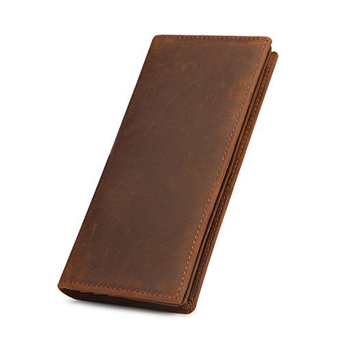 Kattee Men’s Vintage Genuine Leather Checkbook Wallet