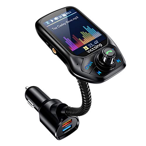 VicTsing (Upgraded Version) 1.8″ Color Display Bluetooth FM Transmitter