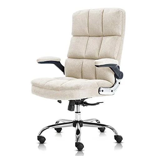 SP Velvet Office Chair Adjustable Tilt Angle and Flip-up Arms Executive Computer Desk Chair