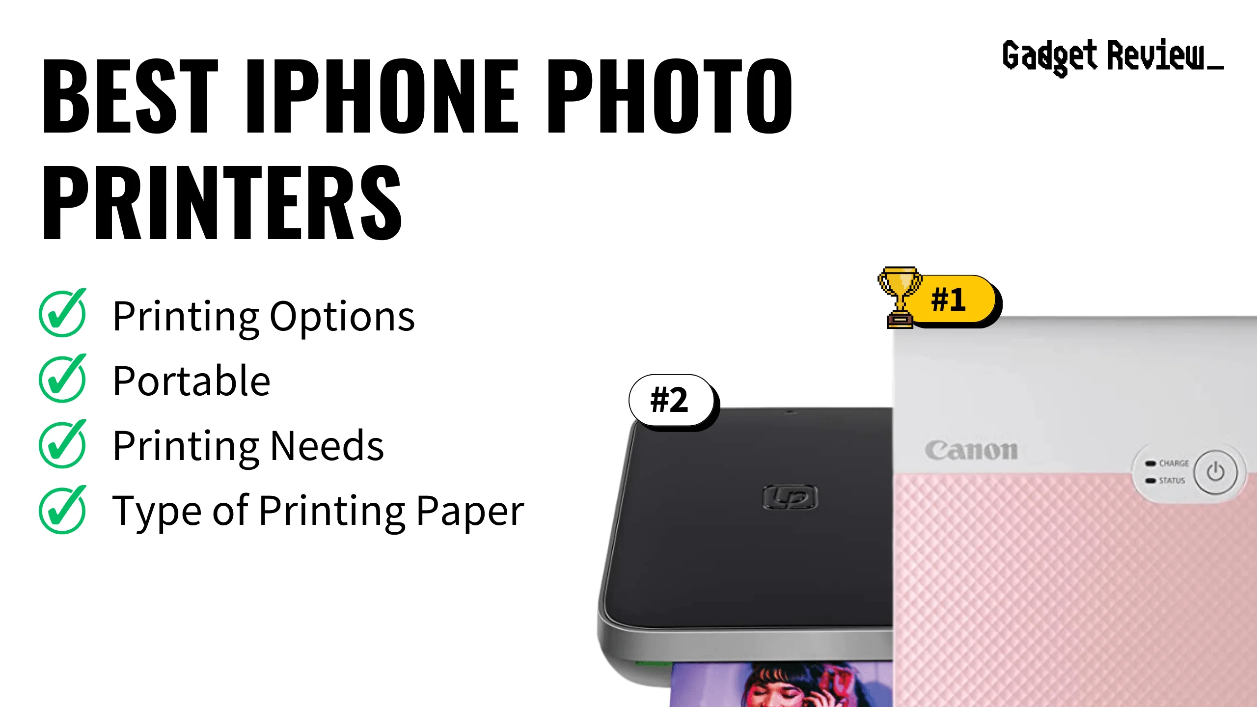 best iphone photo printer featured image that shows the top three best printer models