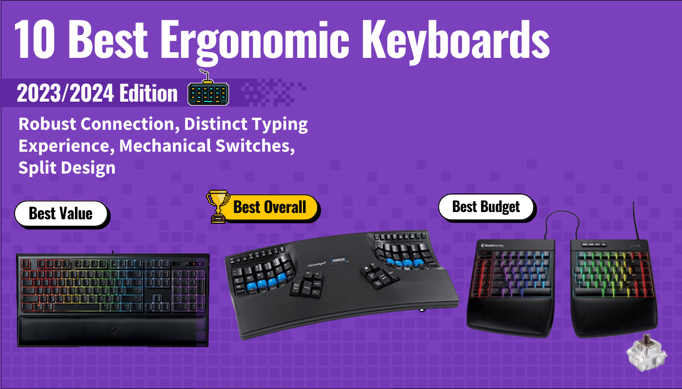 best ergonomic keyboards featured image that shows the top three best keyboard models