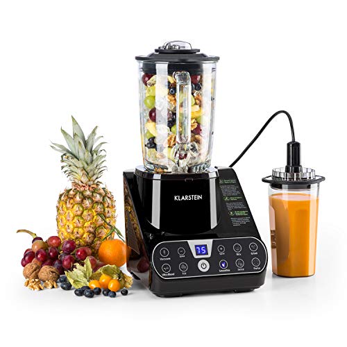 Black 1200W, 1.6 HP, 2 Litre Klarstein Herakles-2G-R Stand Mixer Smoothie & Drink Blender 6 Stainless Steel Blades Professional for Healthy Smoothies Soups Ice Cream Grinding Sauces Juices Purees 