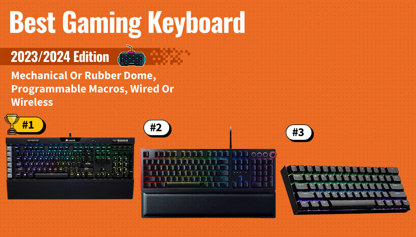 best gaming keyboard featured image that shows the top three best keyboard models
