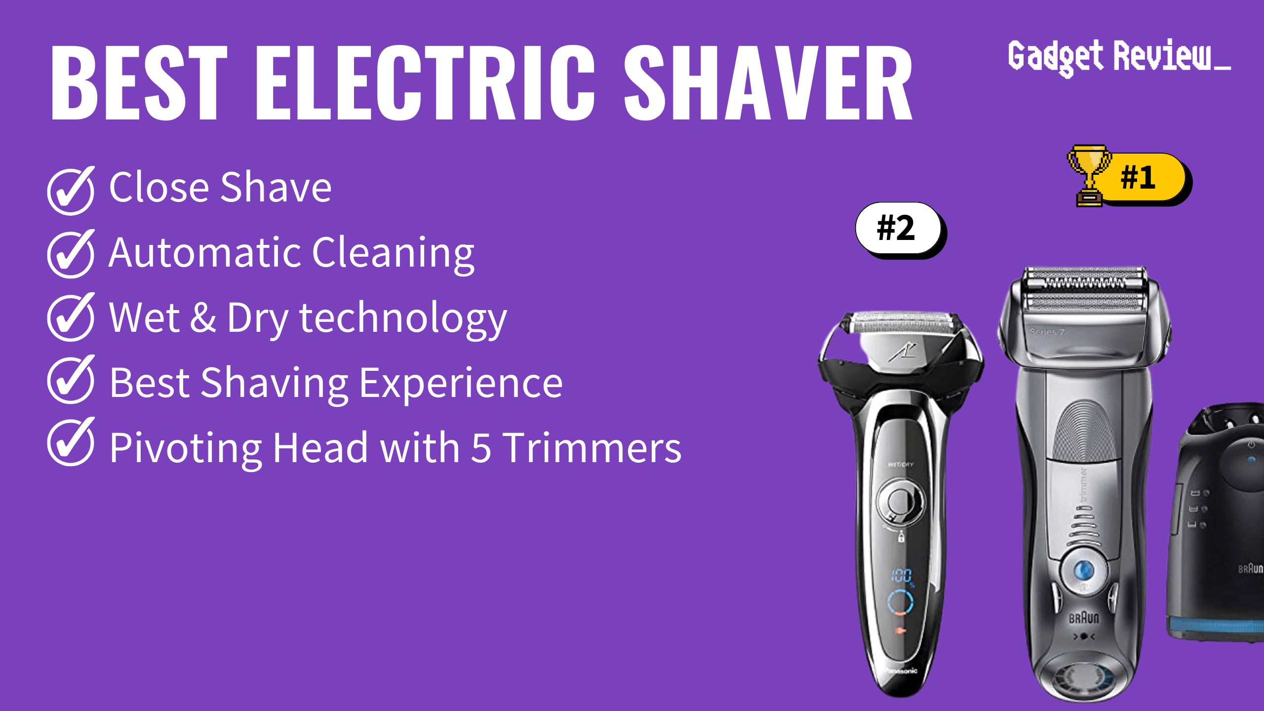 best electric shaver featured image that shows the top three best bathroom essential models
