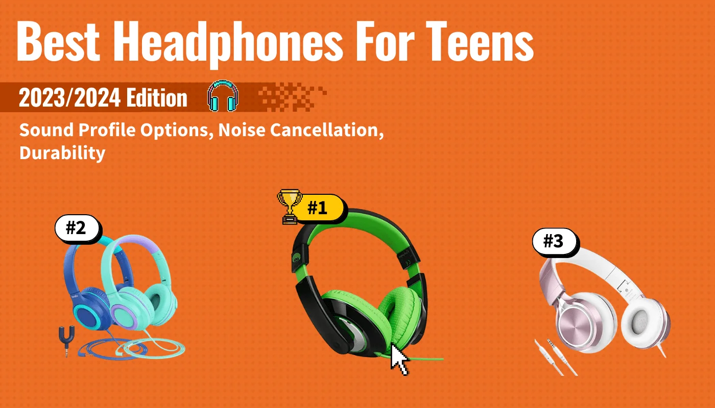 best headphones for teens featured image that shows the top three best headphone models
