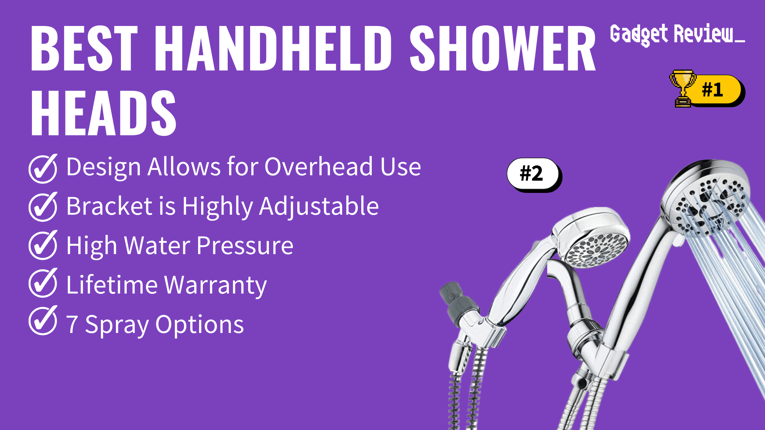 best handheld shower heads featured image that shows the top three best bathroom essential models