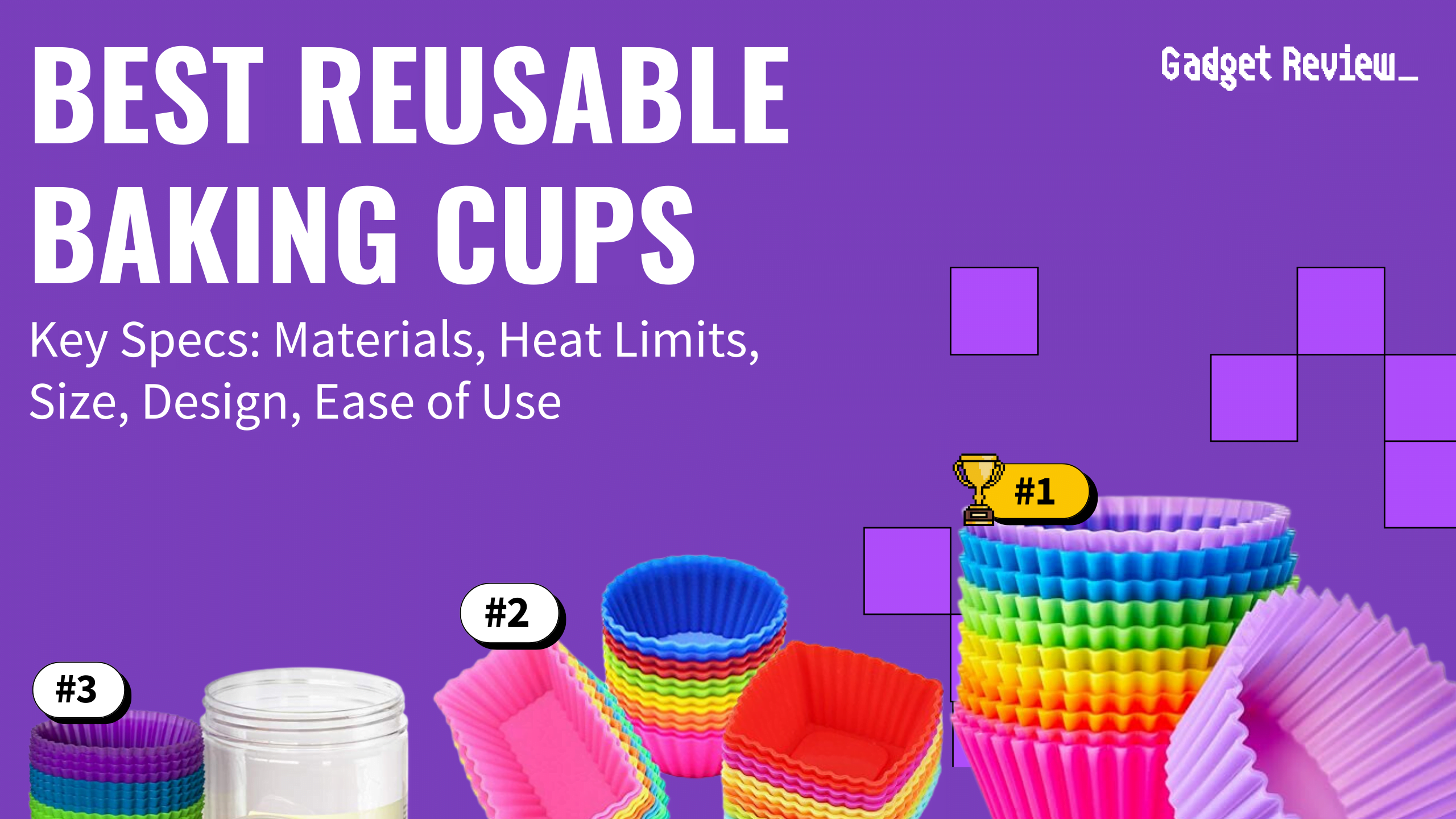 best reusable baking cups featured image that shows the top three best kitchen product models