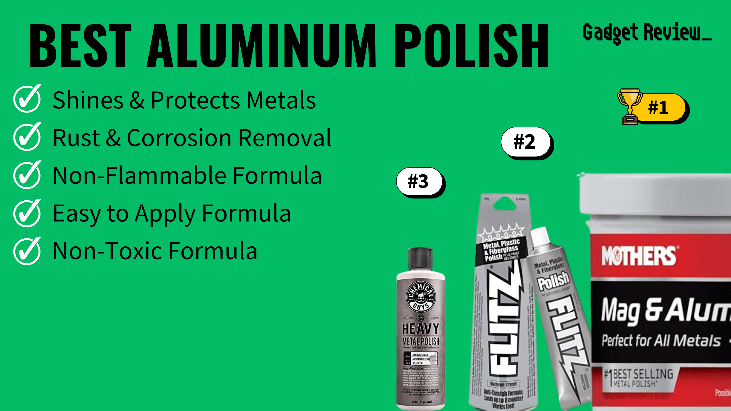 best aluminum polish featured image that shows the top three best tool models