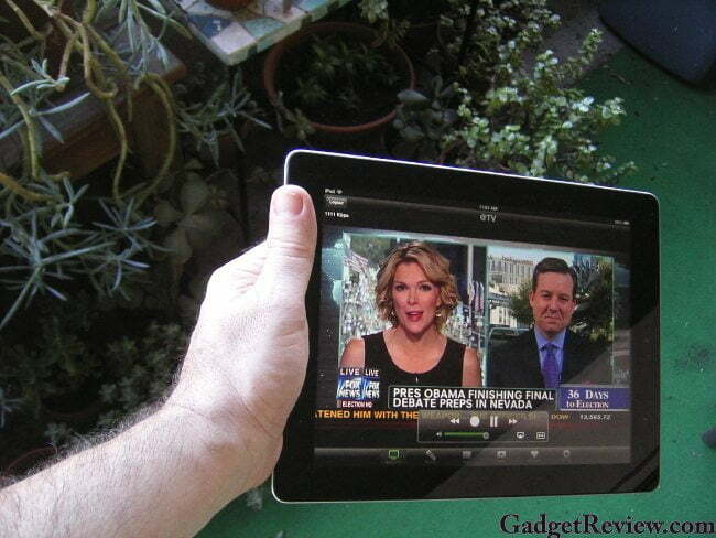 @TV Plus tablet streaming video outside