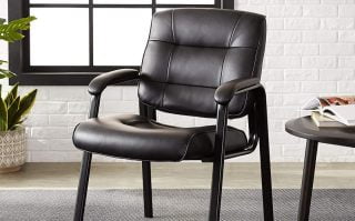 AmazonBasics Classic Leather Office Desk Guest Chair Review