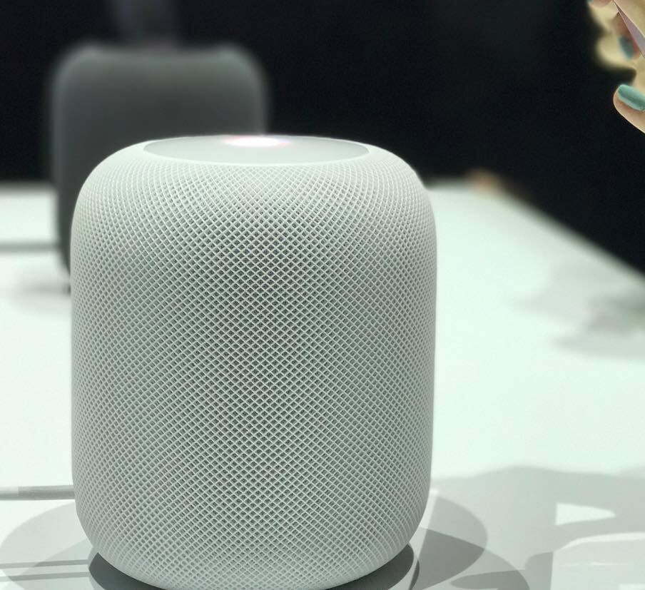 Apple HomePod at WWDC 2017 in white