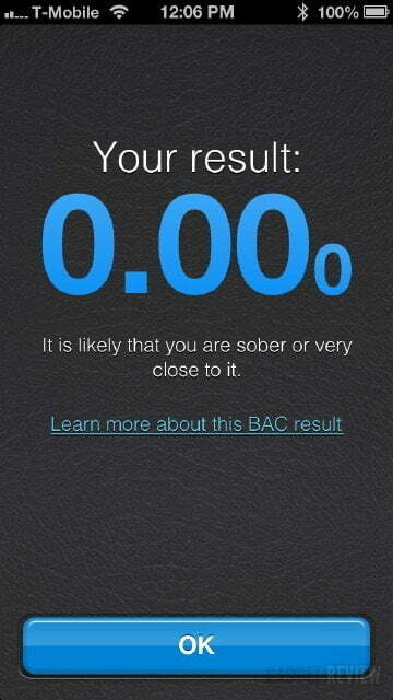 BACtrack Mobile Breathalyzer app baseline