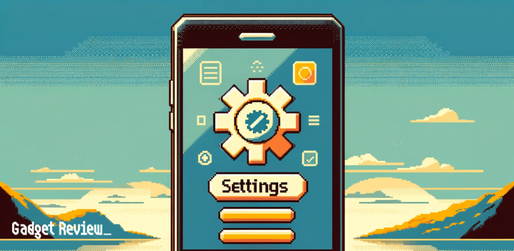 Phone screen with settings menu