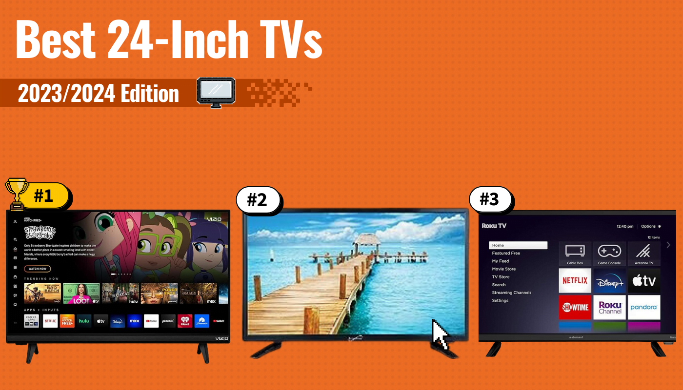 Best 24-Inch TVs Featured Image that shows the top three TV models