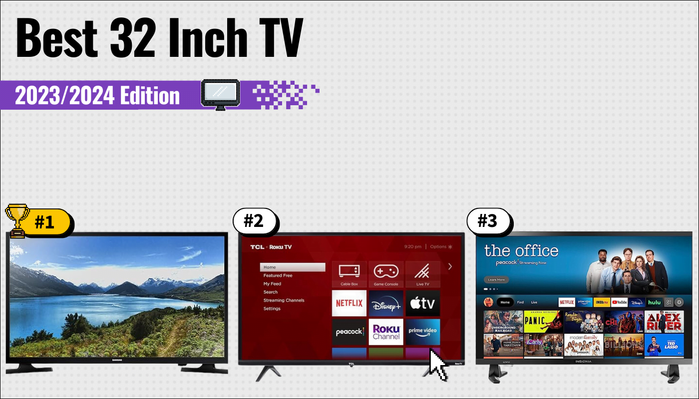 Best 32 Inch TV Featured Image that shows the top three TV models
