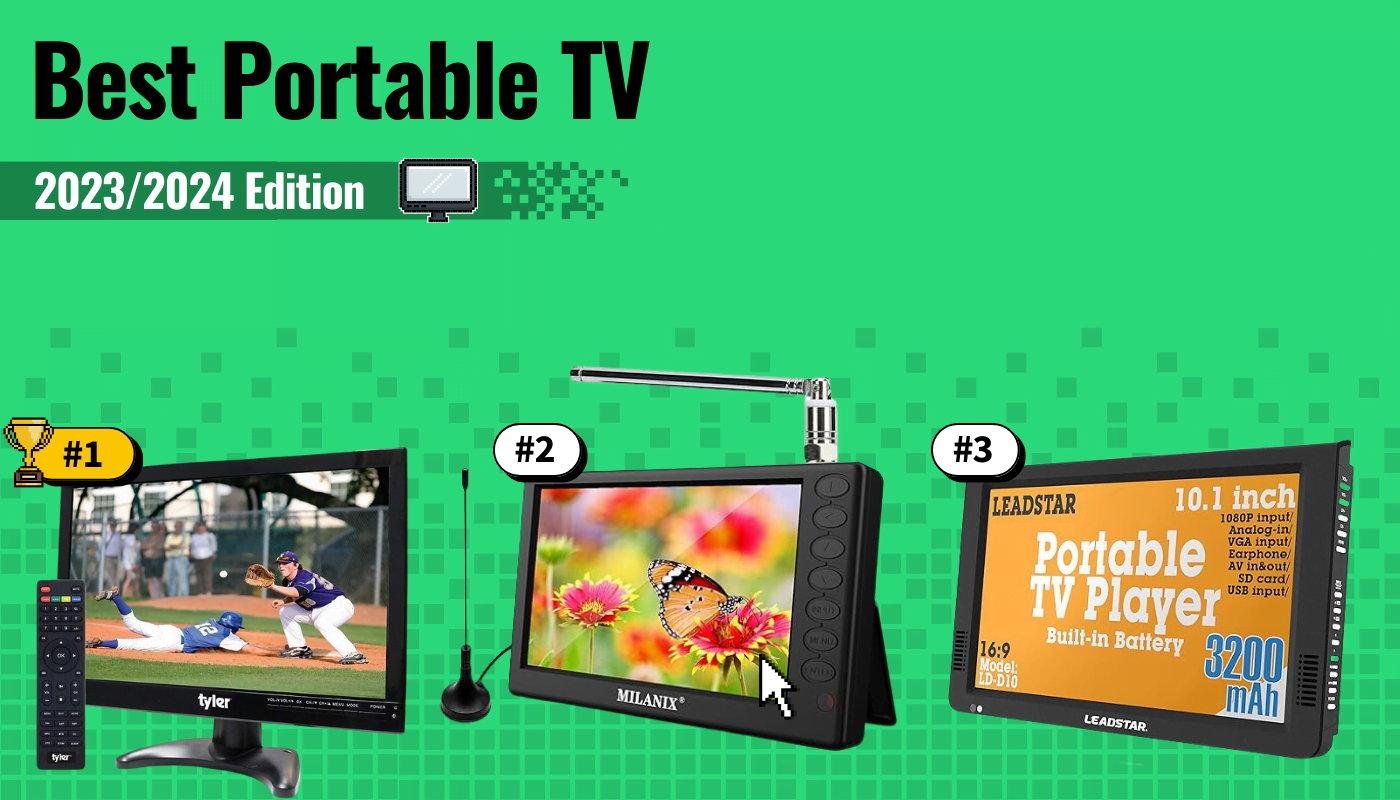 Best Portable TV Featured Image that shows the top three TV models