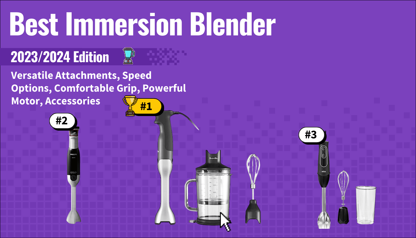 best immersion blender featured image that shows the top three best blender models