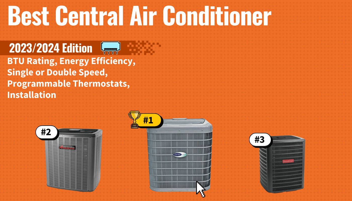 best central air conditioner featured image that shows the top three best air conditioner models