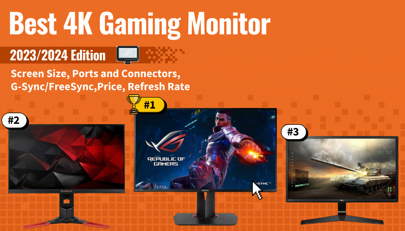 best 4k gaming monitor featured image that shows the top three best computer monitor models