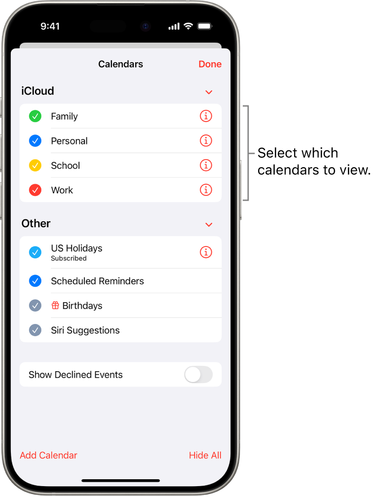 Calendar Sharing iphone