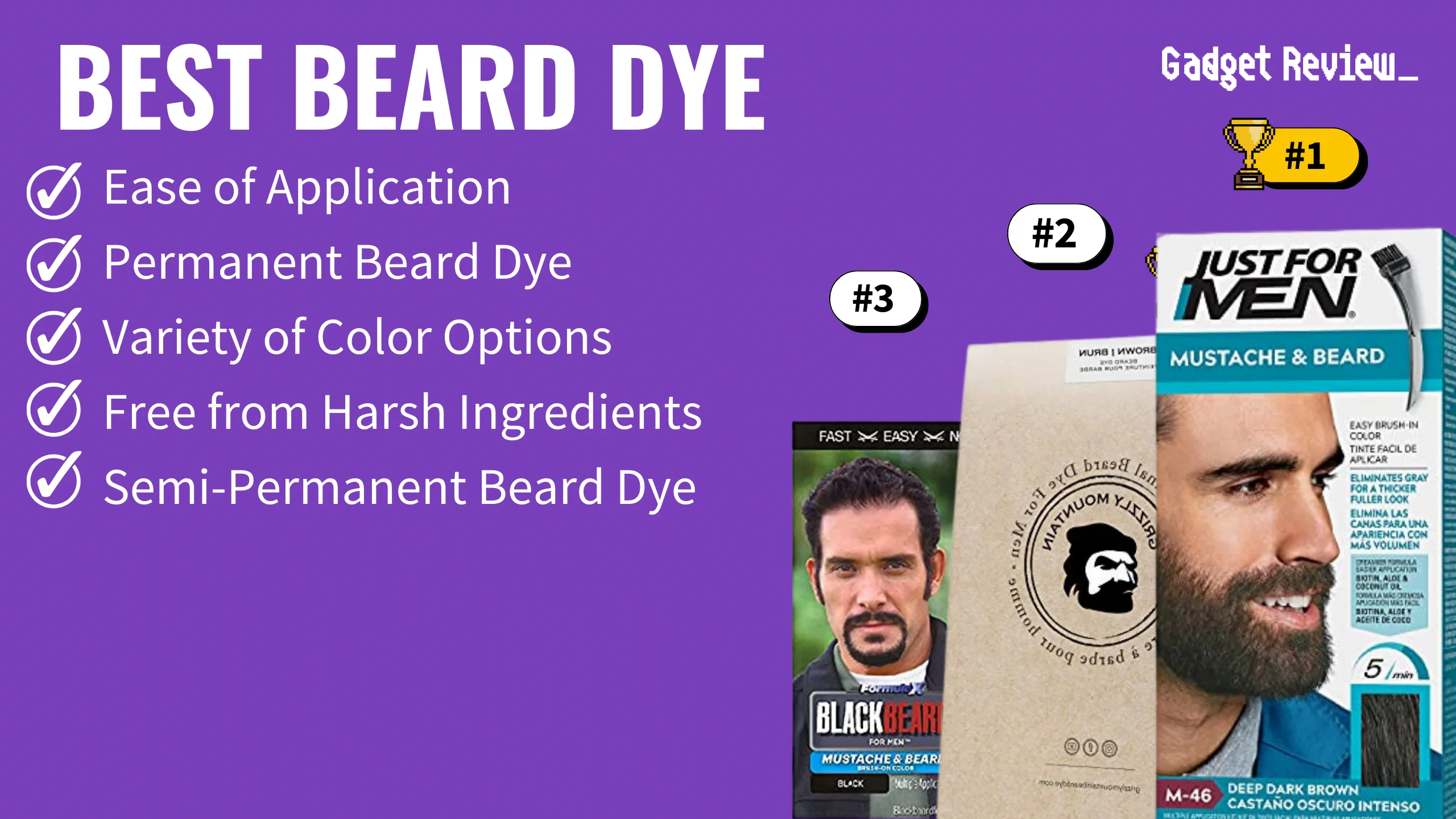 best beard dye featured image that shows the top three best bathroom essential models