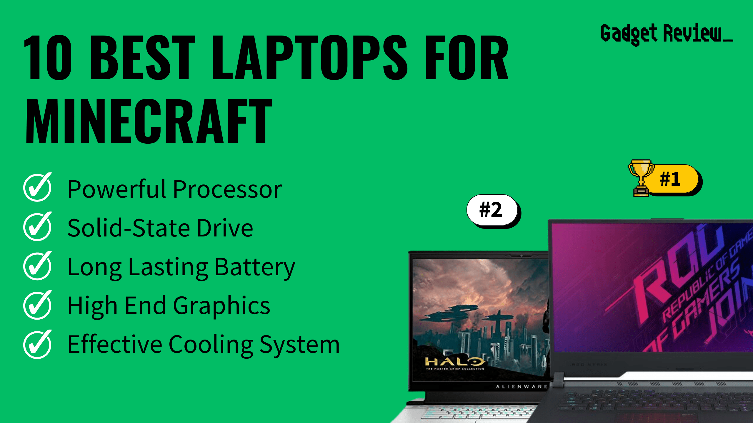 best laptops minecraft featured image that shows the top three best gaming laptop models