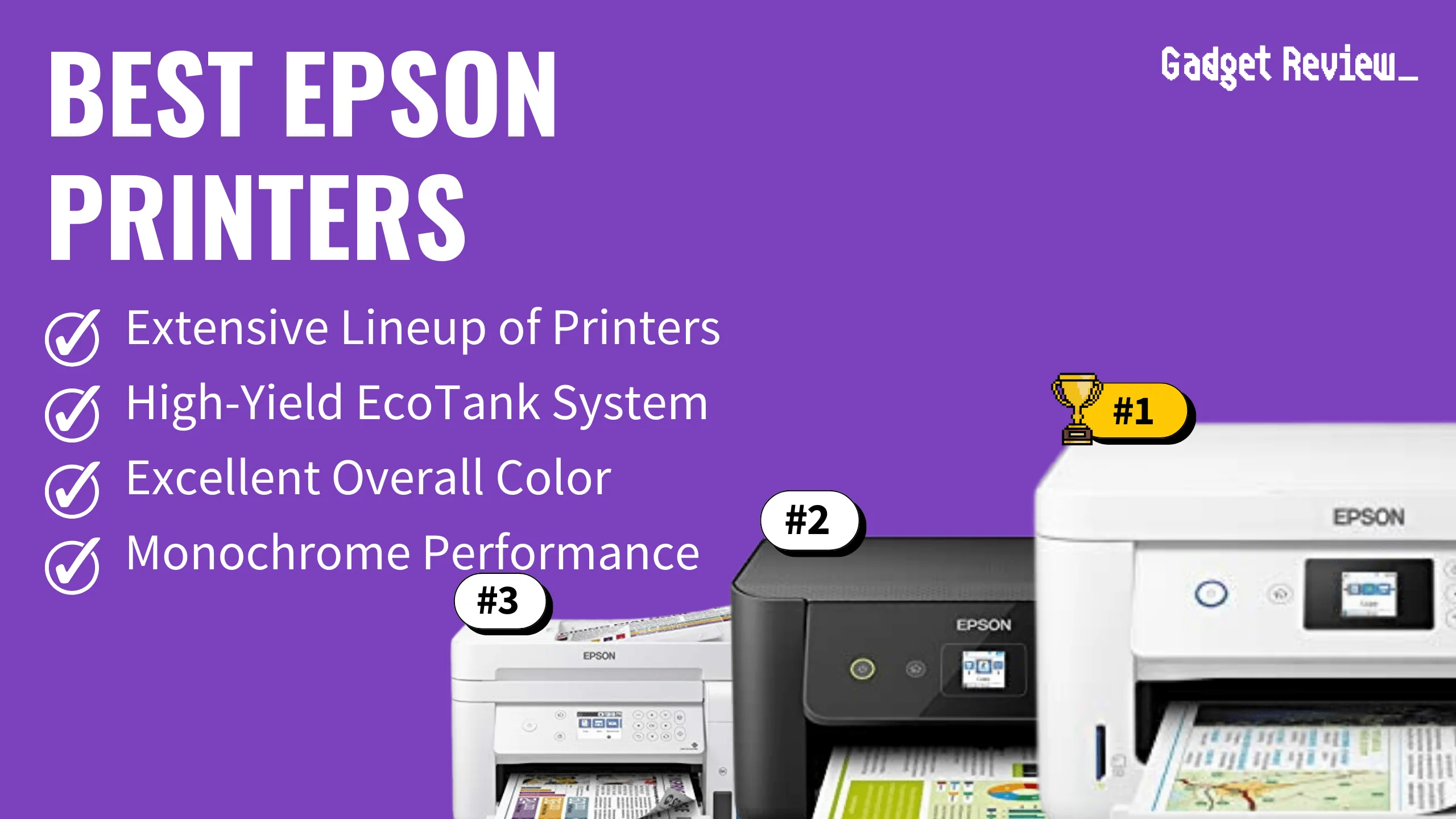best epson printer featured image that shows the top three best all-in-one printer models
