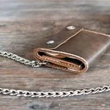 Distressed Natural Brown Leather Trifold Chain Wallet 4 Review