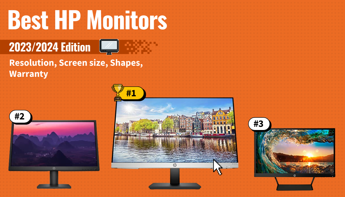 best hp monitor featured image that shows the top three best computer monitor models