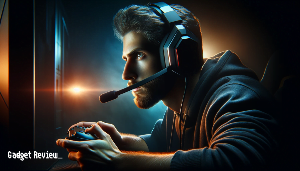 person gaming with a headset on