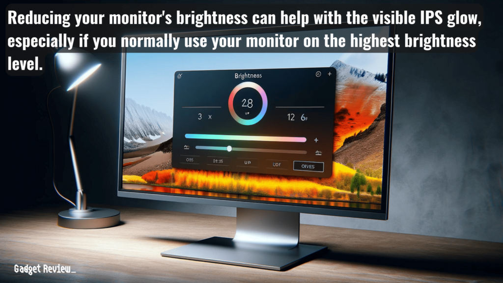 a monitor display with brightness setting