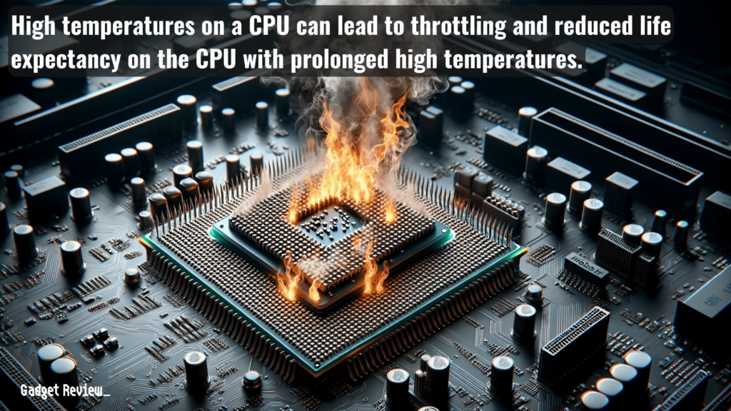 a cpu with flames or smoke coming off it