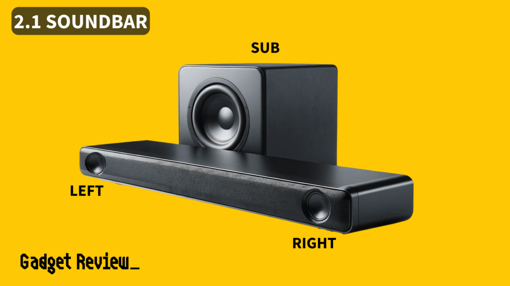 2.1 channel soundbar and subwoofer