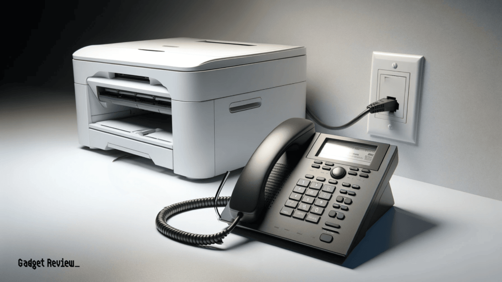 printer/fax connected to a phone to wall's phone jack.