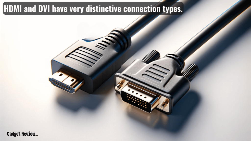 HDMI and a DVI connector cable.