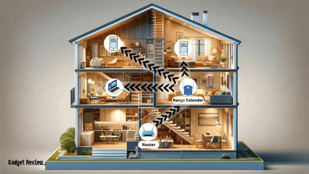 How a range extender works in a house.